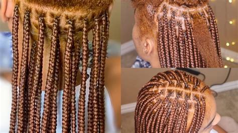 Small Knotless Box Braids Ginger Color 🤎🧡 Fluffy Edges