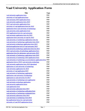 Fillable Online Uxgp Vaal University Application Form Vaal University