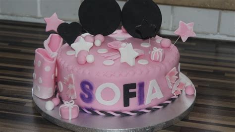 Minnie Maus Torte Fondanttorte Kuchen Kindergeburtstag Minnie Mouse