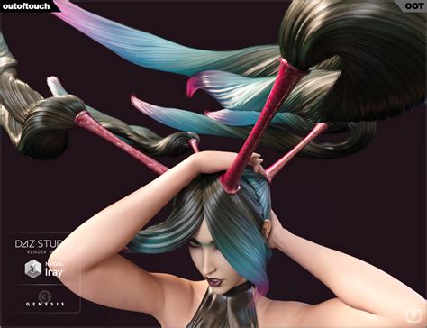 Quadro Tails Stylized Hair For Genesis 3 Females Daz 3d