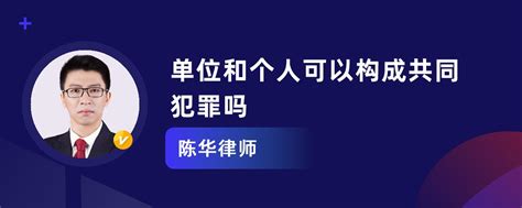 单位和个人可以构成共同犯罪吗陈华律师律师问答 华律•精选解答