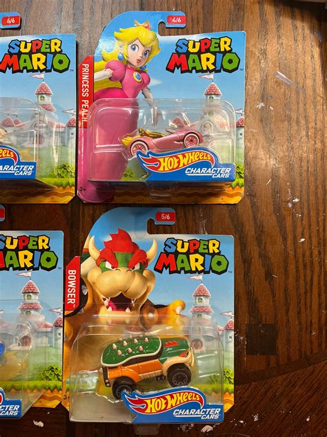 Hot Wheel Super Mario Character Cars Complete Set Of New In Package