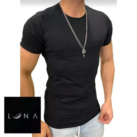 Camiseta Canelada Americana Slim Fit Premium Inverno Shopee Brasil