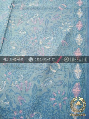 Jual Bahan Baju Batik Modern Motif Floral Biru THEBATIK Indonesia