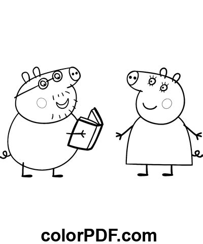 Daddy Pig And Mummy Pig – Coloring Pages and Books in PDF