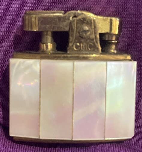 Vintage Continental Lighter Mother Of Pearl Inlay X Unique