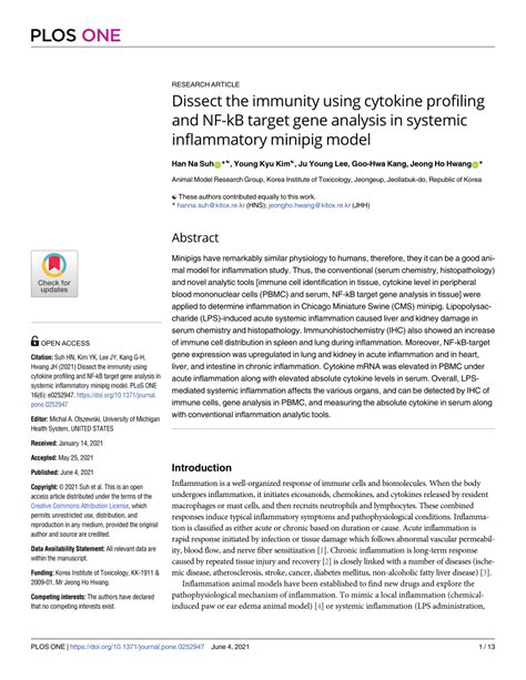 Pdf Dissect The Immunity Using Cytokine Profiling And Nf Kb Target