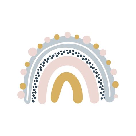 Schattig Vector Regenboog In Scandinavische Stijl Ge Soleerd Op Een