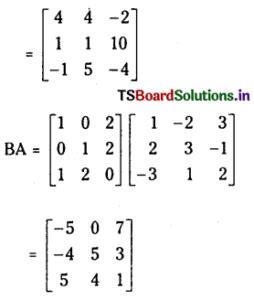 TS Inter 1st Year Maths 1A Matrices Important Questions TS Board