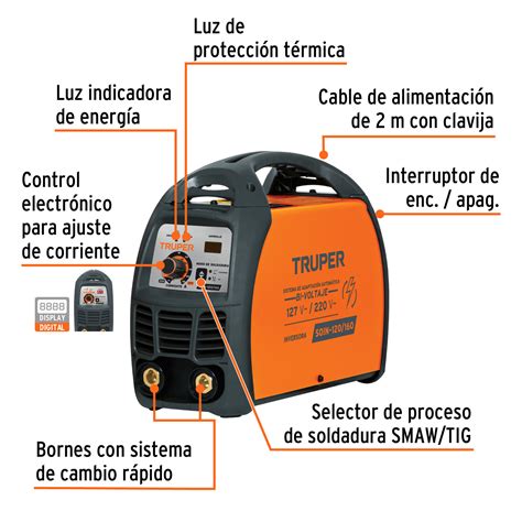 Soldadora Inversora Bi Voltaje 160 A 127 V 220 V Truper Soldadoras