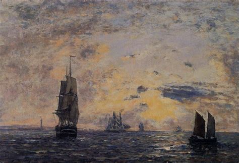 Seascape, Fishing Boats (c.1890; France) by Eugene Boudin – Artchive