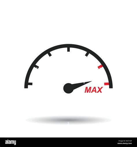 Max Speed Icon Flat Vector Illustration Speedometer Tachometer Sign