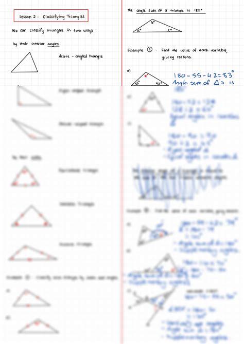 Solution Lesson Classifying Triangles Copy Studypool Worksheets