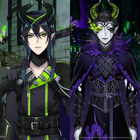 Two Male Anime Characters Dressed In Black And Green Outfits One With