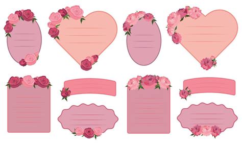 set of pink labels 21861702 Vector Art at Vecteezy