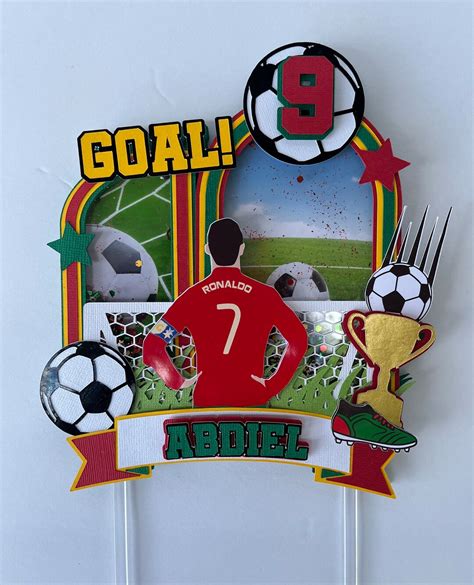 Soccer Cake Topper Cristiano Ronaldo Cake Topper Futbol Cake Topper