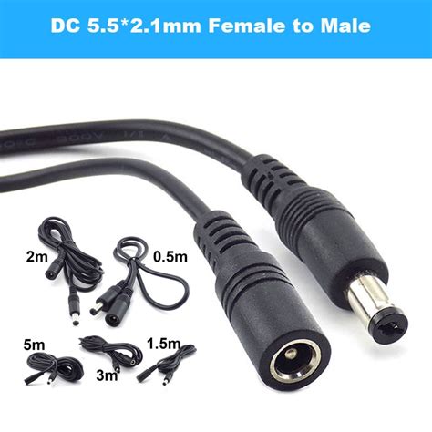 Dc Power Extension Cable Female To Male Plug Adapter 12v Power Cords 55x21mm For Cctv Camera