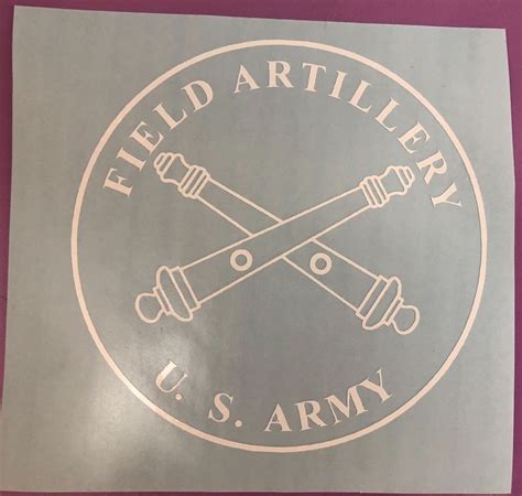 Field Artillery U S Army White Vinyl Decal Sticker Window Car