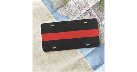 Thin Red Line License Plate Zazzle