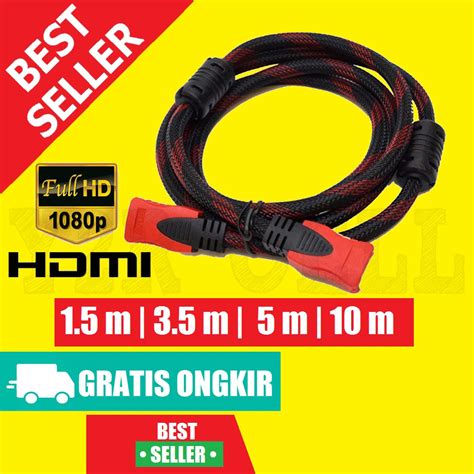 Jual KABEL HDMI SERAT JARING HDMI TO HDMI 1080P 1 5M 3M 5M 10M 1 5 3 5