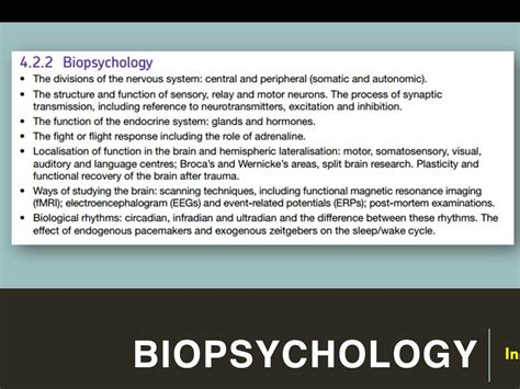 AQA A Level Psychology Biopsychology Complete Topic Teaching Resources