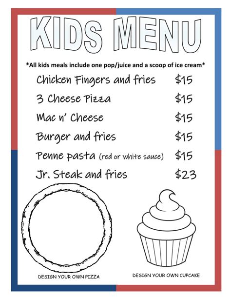 Kids Menu – Wildfire Grillhouse