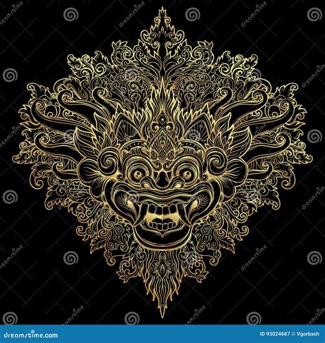 Barong Máscara Ritual Tradicional Del Balinese Orna Decorativo Del