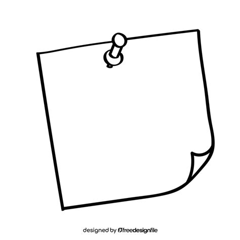 Sticky note black and white clipart free download