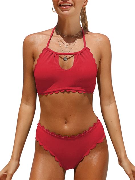 Women Halter Bikini Set Low Waisted Swimsuits Sexy Two Piece Swimwear