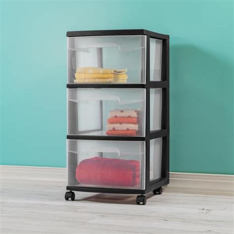 Sterilite 2830 3 Drawer Cart Black 28309002