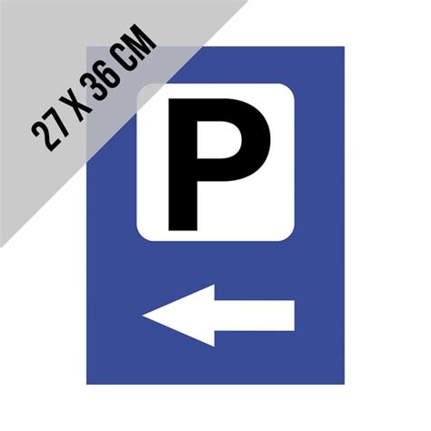 Pictogram Bord Parking Met Pijl Naar Links X Cm