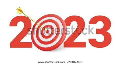 New Year Realistic Target Goals Symbol Stock Vector Royalty Free