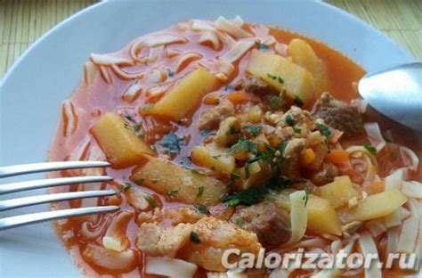 Лагман густой без лапши - калорийность, состав, описание - Calorizator.ru