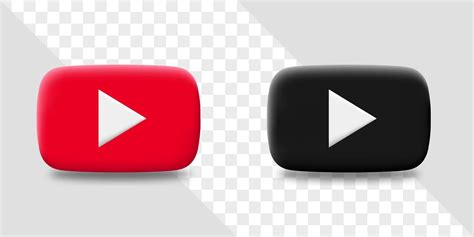 3d youtube logo in red and black colours. Set of youtube vector illustrations. 5168833 Vector ...