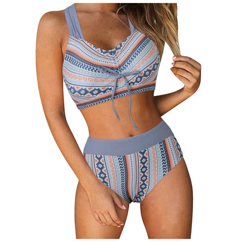 Himmake Summer Bathing Suits Sparkly Bikini Tankini Top Womens