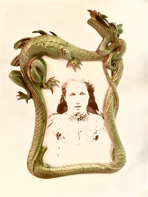 Original Art Nouveau Photo Picture Frame Dragon Drachen Jugendstil