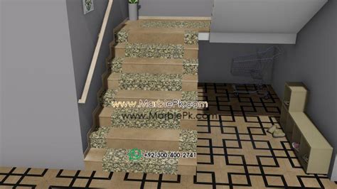 Baltic Brown With China Verona Marble Alternating Stairs Marble Pk