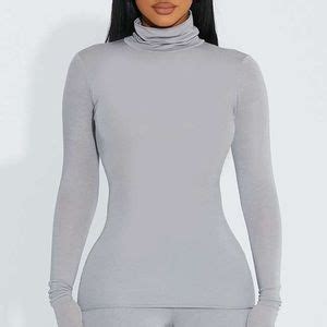 Naked Wardrobe Tops Naked Wardrobe Up To My Neck Top In Silver Grey Poshmark