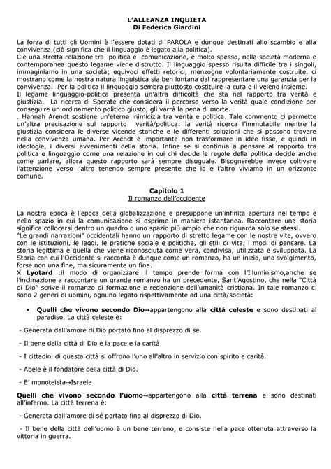 L Alleanza Inquieta Riassunto LALLEANZA INQUIETA Di Federica