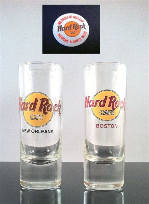 Vintage Hard Rock Cafe Tall Shot Glasses And Nuclear By Thriftnstyle 1 98 Hard Rock Cafe Cafe