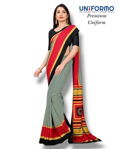 Formal Wear Italian Crepe Uniform Saree At Rs 550 In Chitrakoot Id