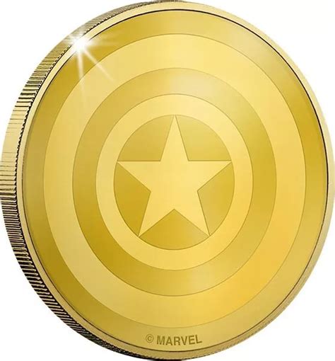 MÜNZE MARVEL Superheld Captain America Schild 24 Karat Gold