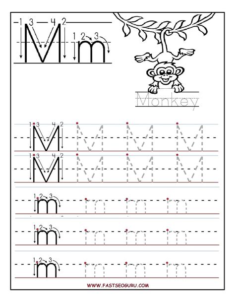 Letter M Traceable Worksheets