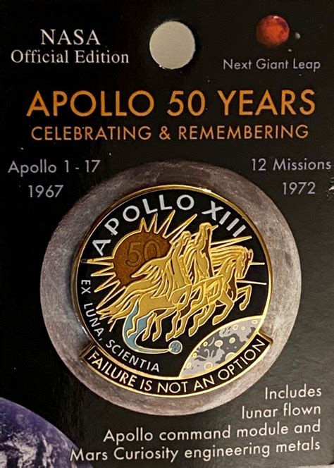 Apollo 13 50th Anniversary Limited Edition Lapel Pin Lapel Pins