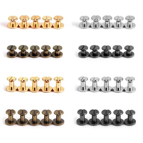 Sets Mm Luggage Leather Metal Craft Solid Screw Nail Rivet Double