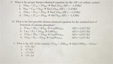 Solved What Is The Proper Thermo Chemical Equation For Chegg