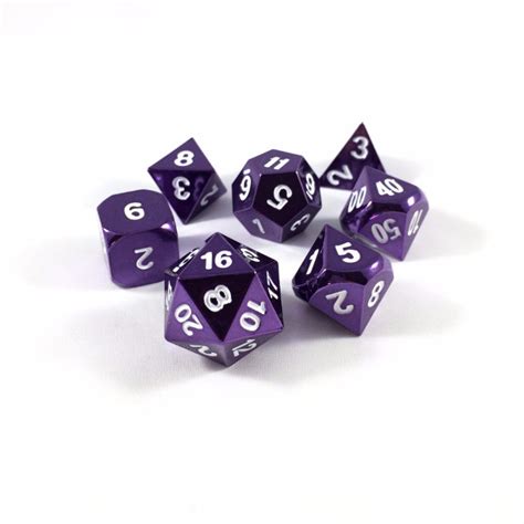 Metal Radiant Purple Dice Set with Display Box – Dice Dungeons