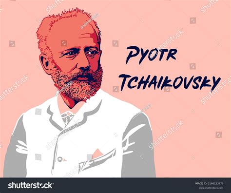 Vector Portrait Russian Composer Pyotr Tchaikovsky Stock Vector