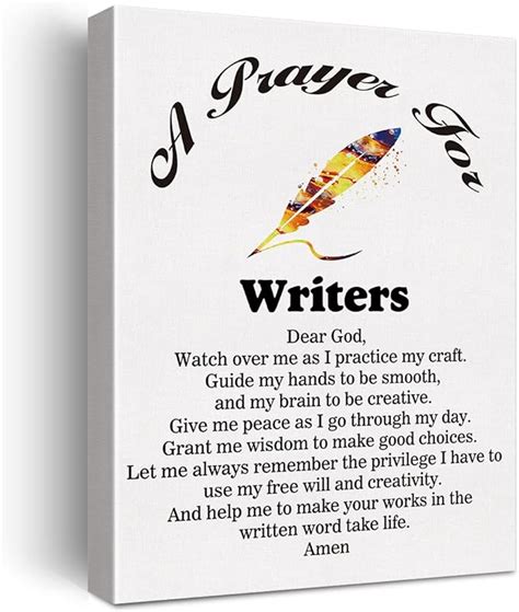 Amazon LEXSIVO A Writer S Prayer Canvas Home Wall Art Decor