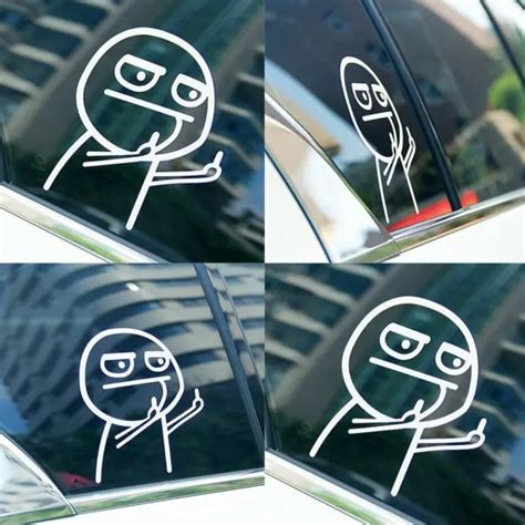 Cartoon Middle Finger Reflective Vinyl Car Sticker S Motorcycle Deca